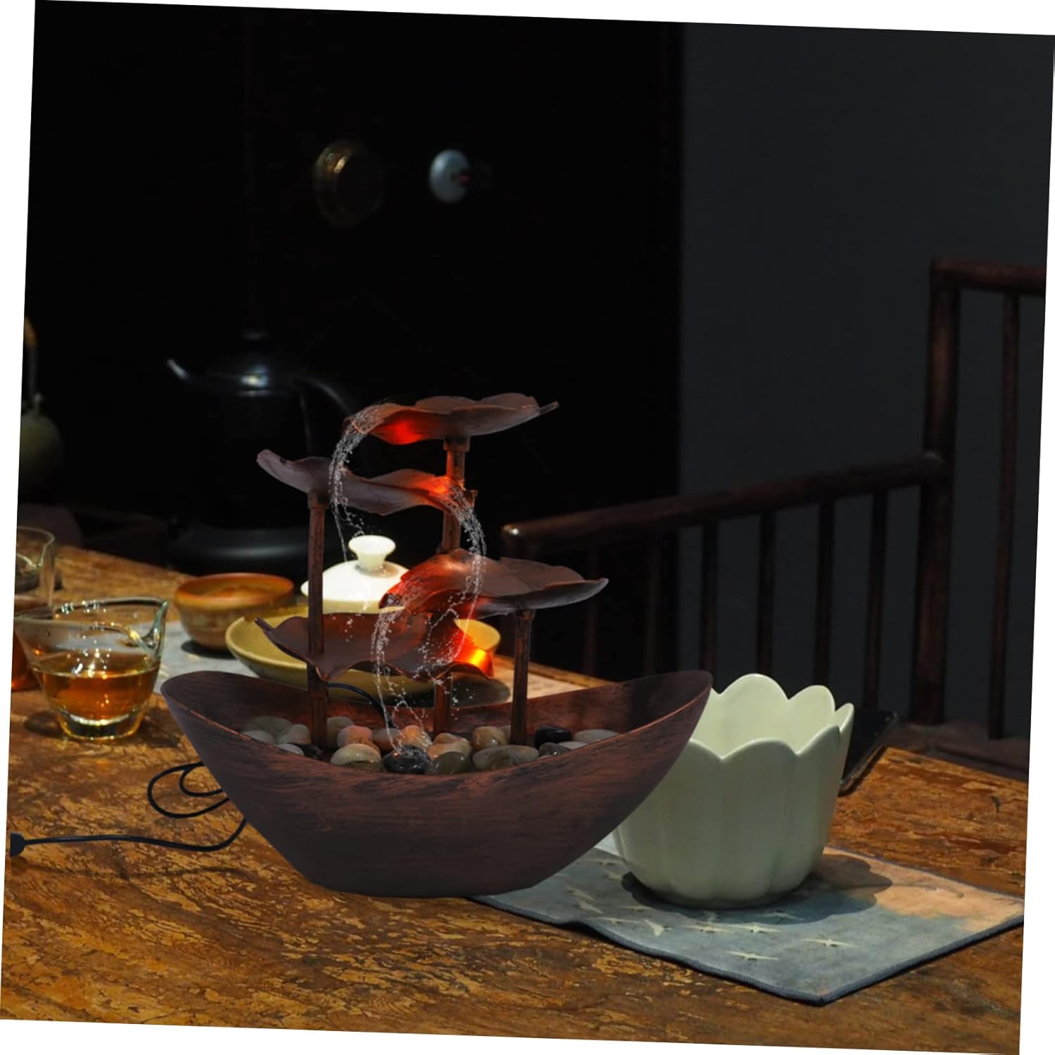 Material Running Water Tabletop Fountain Decor for Living Room