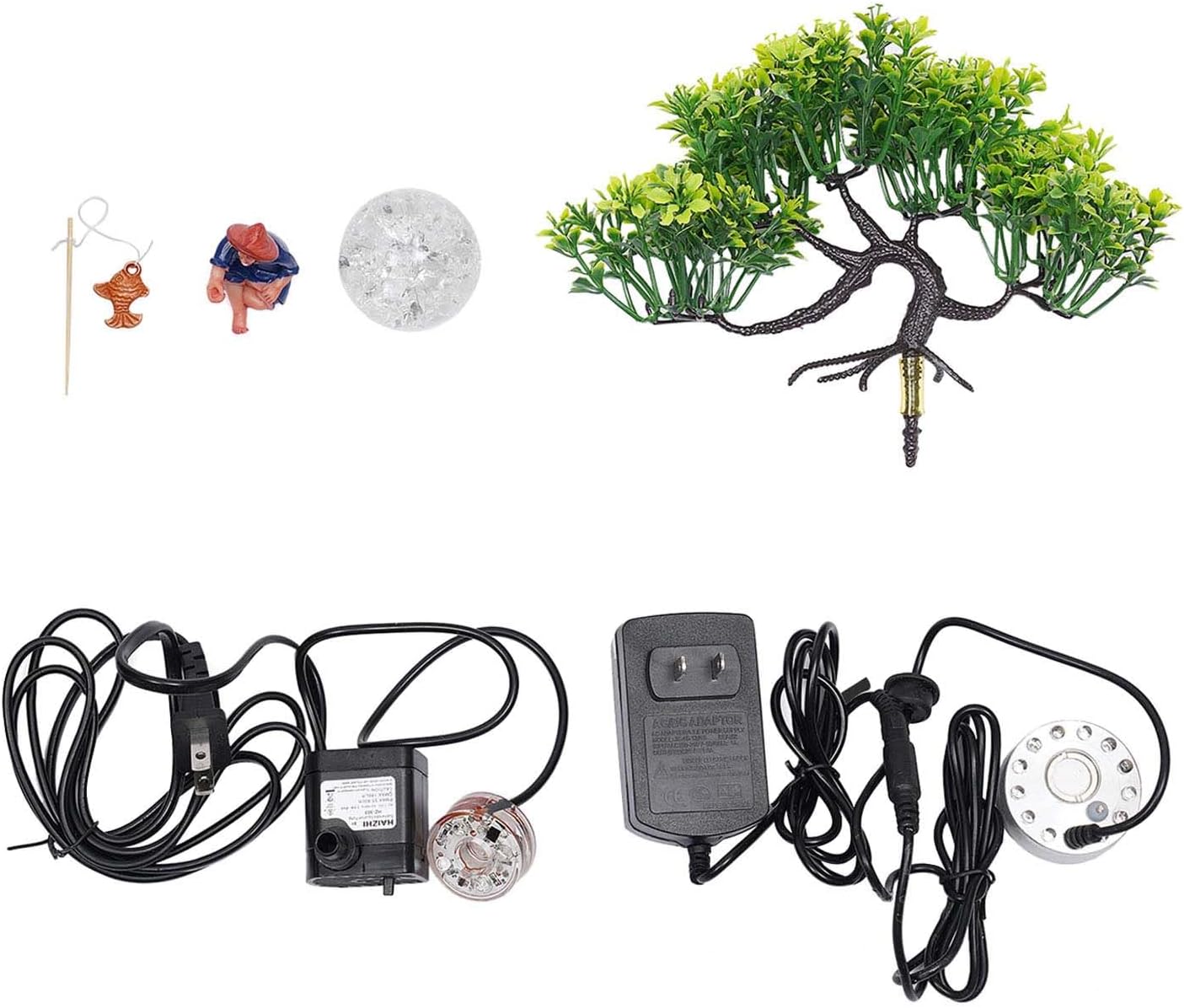 Tabletop Water Fountain with LED Light and Mist