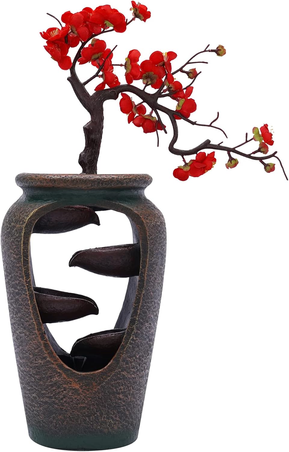 Headery 20 Inch Tabletop Resin Fountain with LED Lights