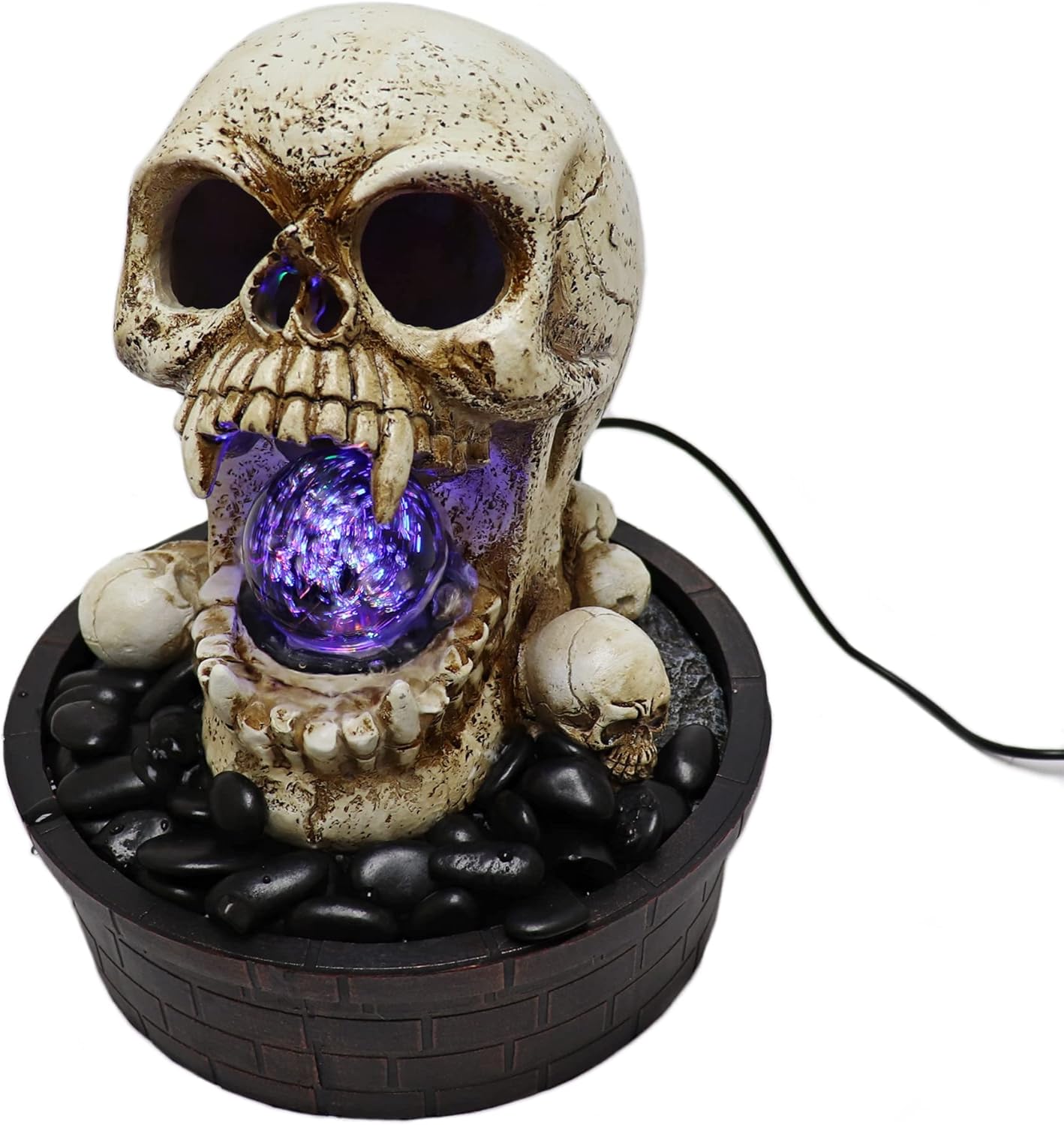 Custom Pro Tabletop Halloween Devil Skull Fountain with Rotating Orb