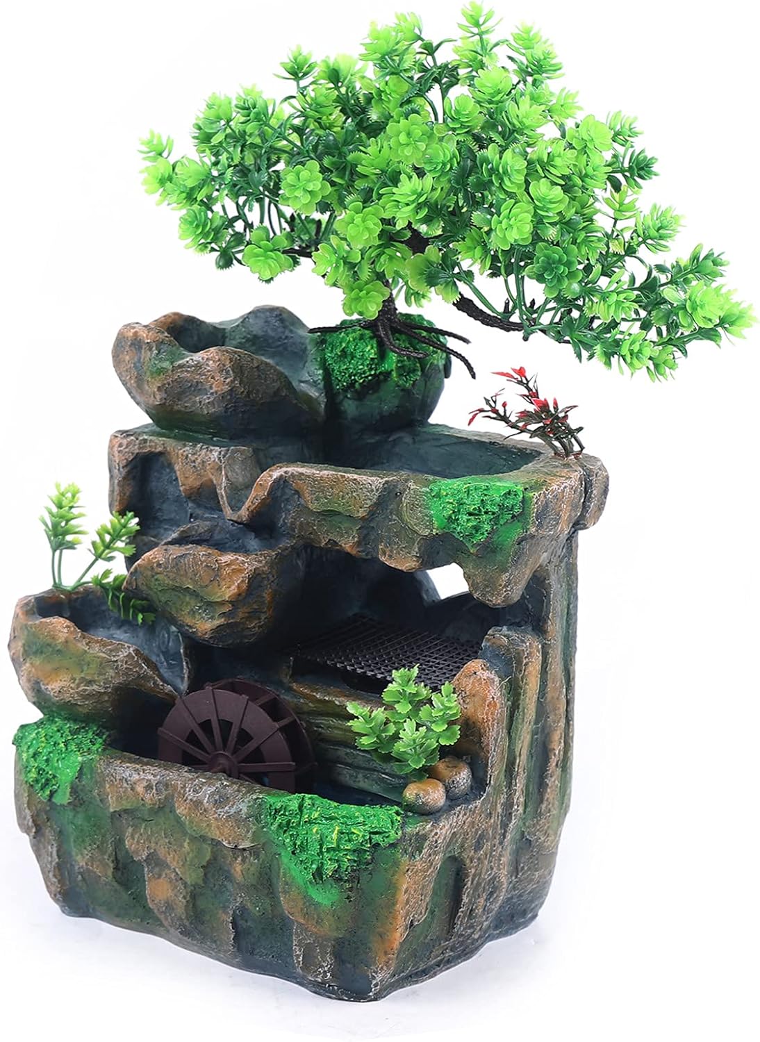 Xuthusman Indoor Mini Rock Waterfall Fountain with LED Lights