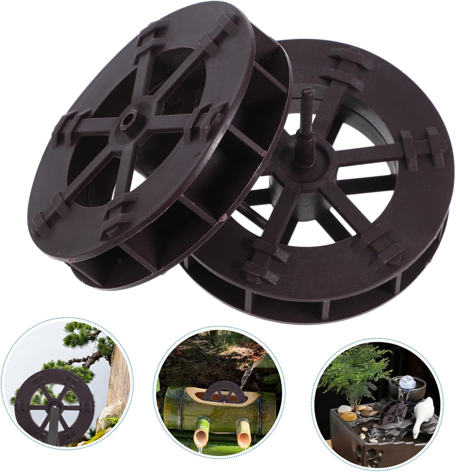 Healifty 2pcs Water Wheel Fountain for Fish Tank and Indoor Garden