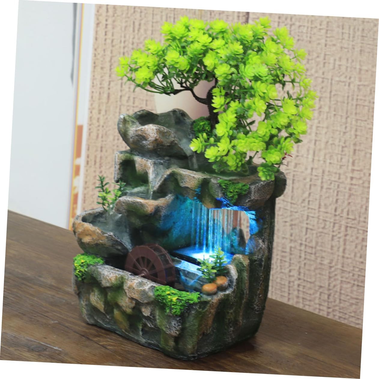 Amosfun Tabletop Water Fountain Decorative Resin Ornament