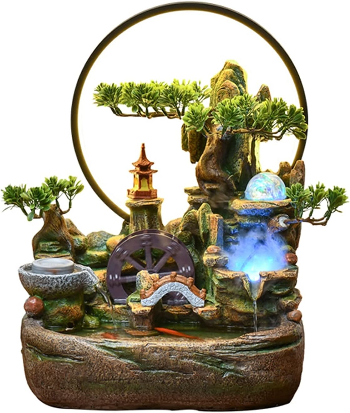 Indoor Fountain with Rolling Ball - Serene Desktop Water Feature