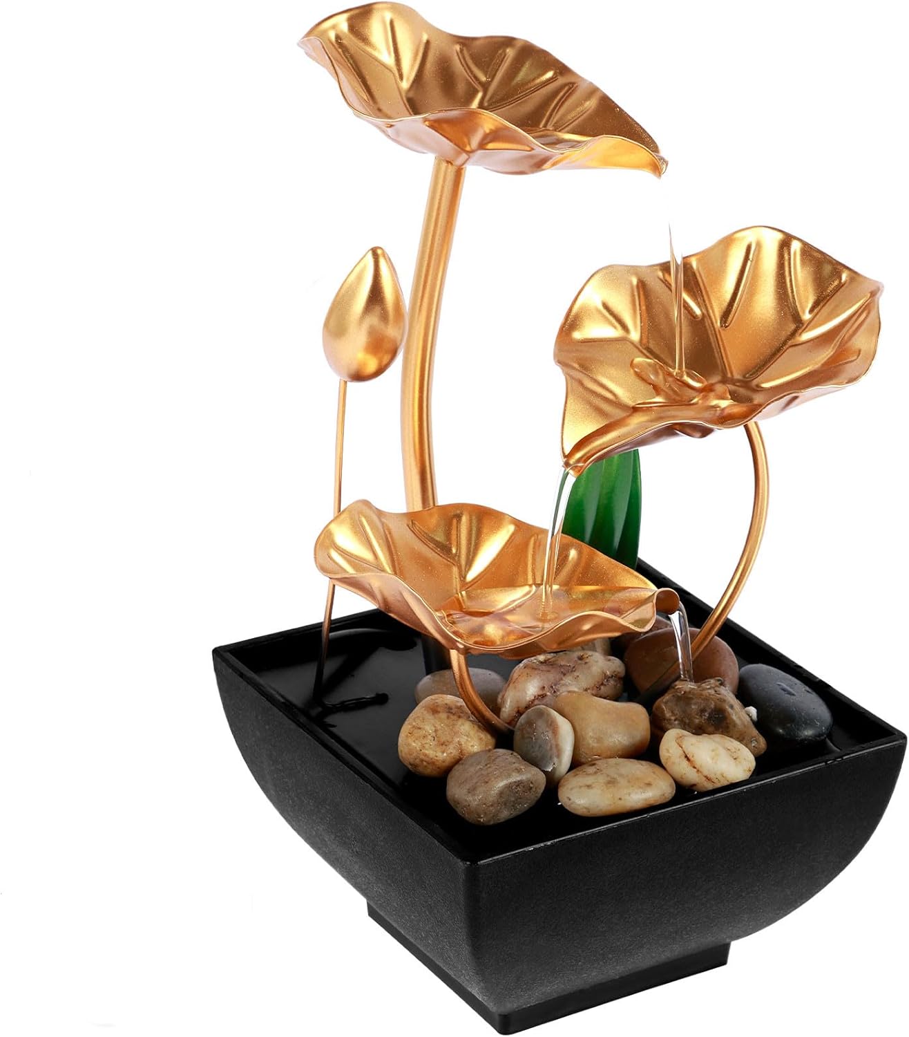Mini USB Powered Tabletop Waterfall Fountain for Relaxation and Meditation