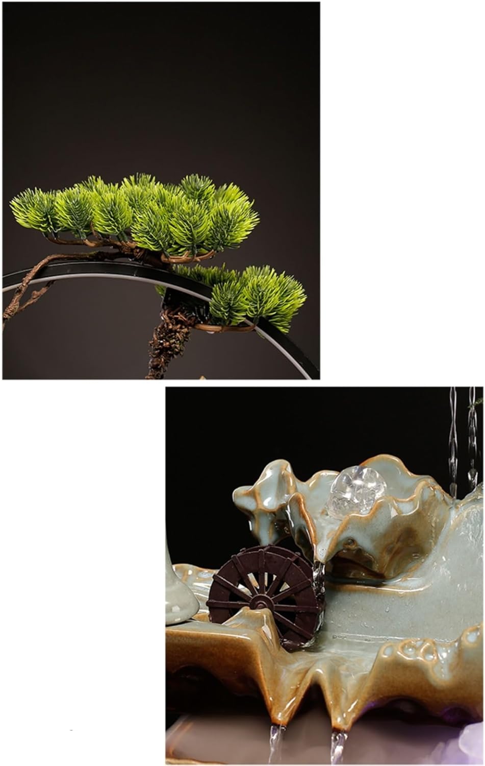 Zen Waterfall Fountain for Home Office Desk Decoration with Humidifying Function