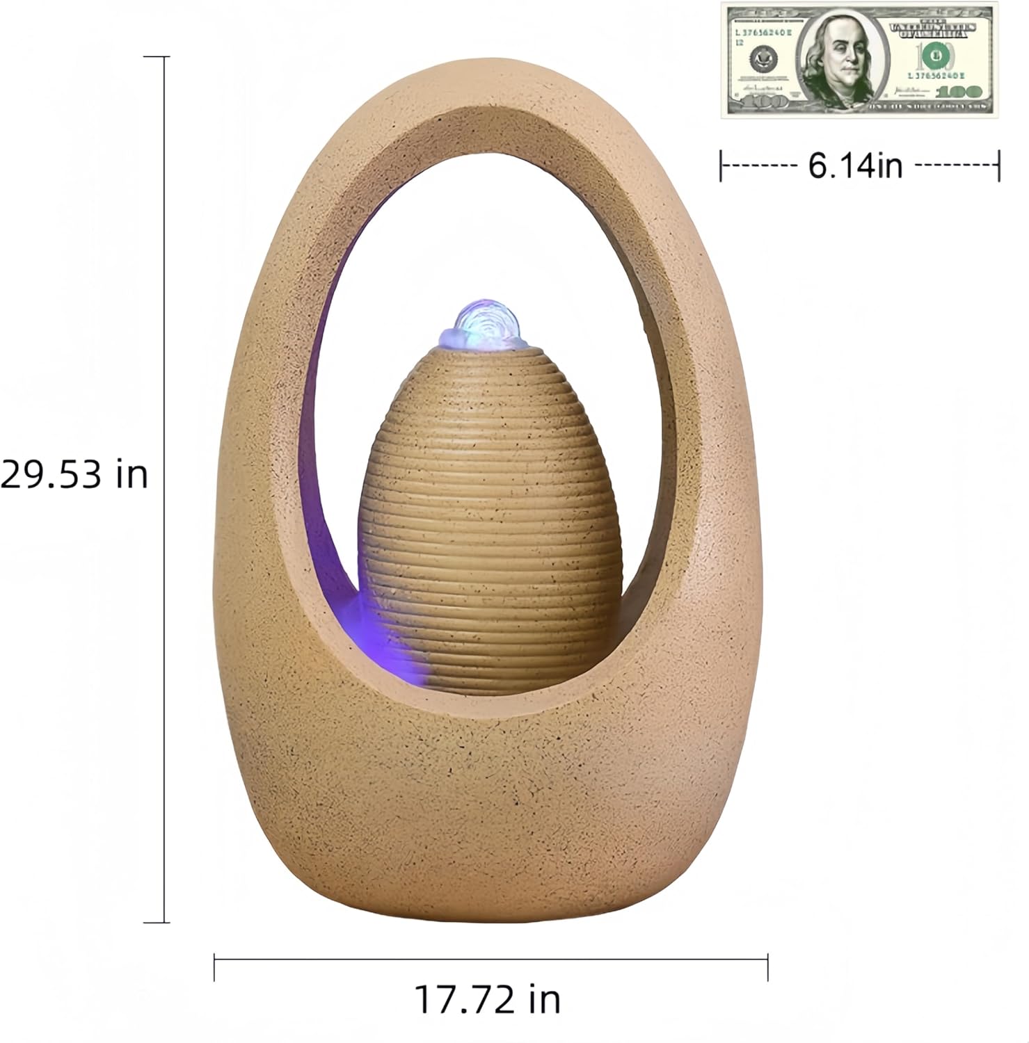 Fengshui Caishen Tabletop Water Fountain for Meditation and Relaxation 1
