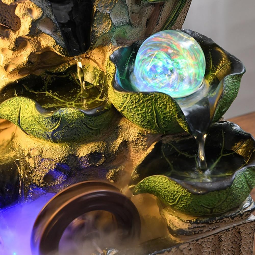 Elegant Indoor Desktop Water Fountain with Lotus Leaf Design