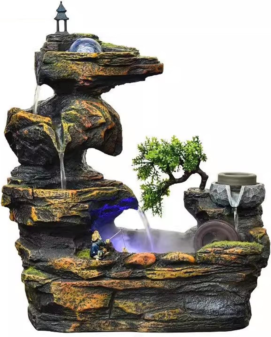 Elegant Desktop Water Fountain with Feng Shui Ball and Mist Function