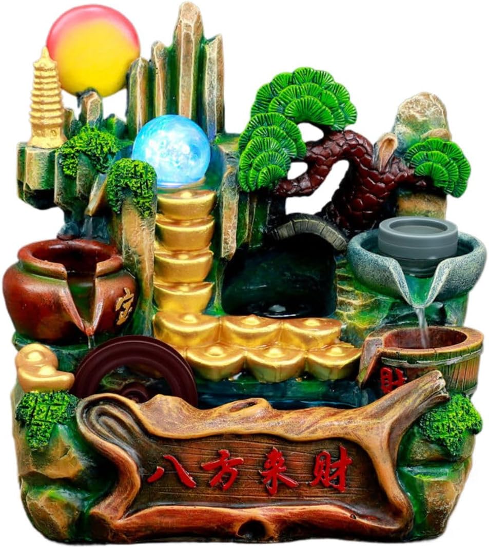Ecqizer Jinbao Rockery Water Fountain Feng Shui Decor