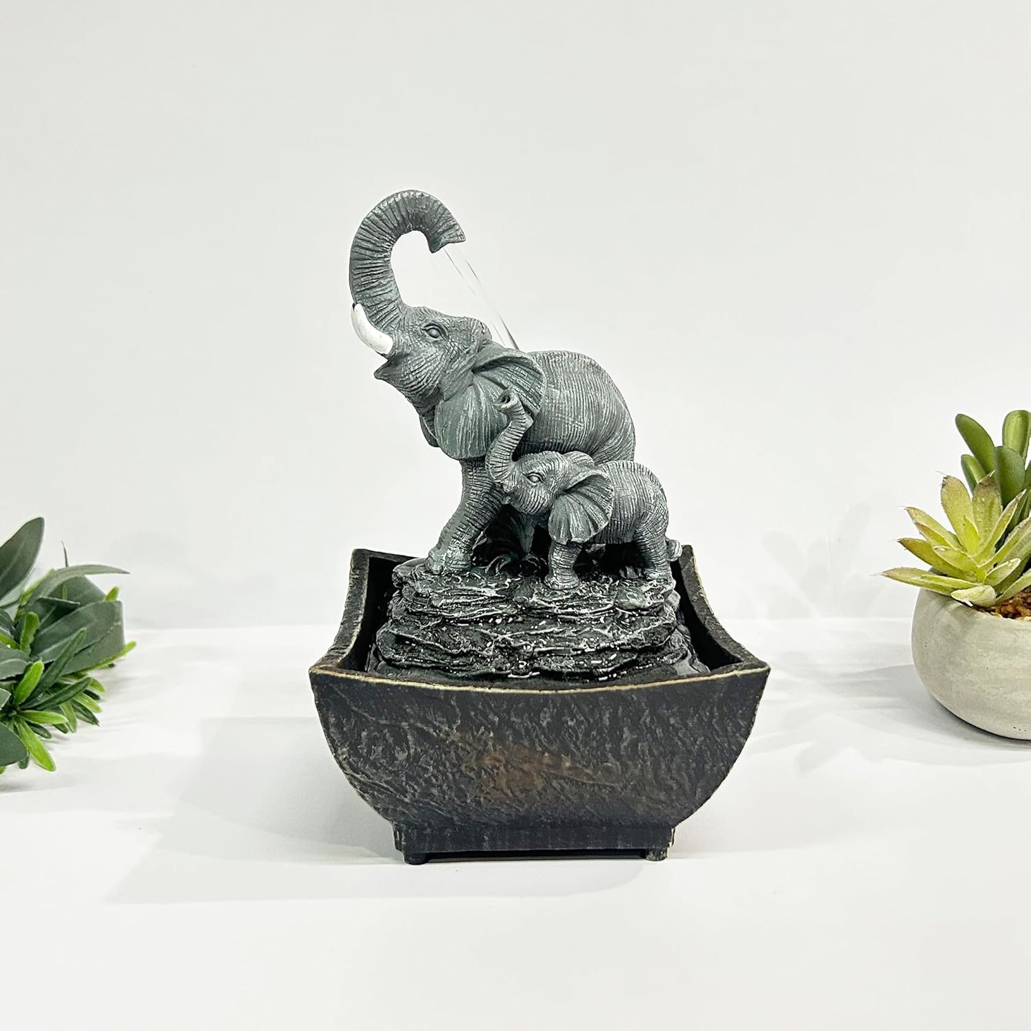 Natures Mark Playing Elephant Water Fountain with Adapter