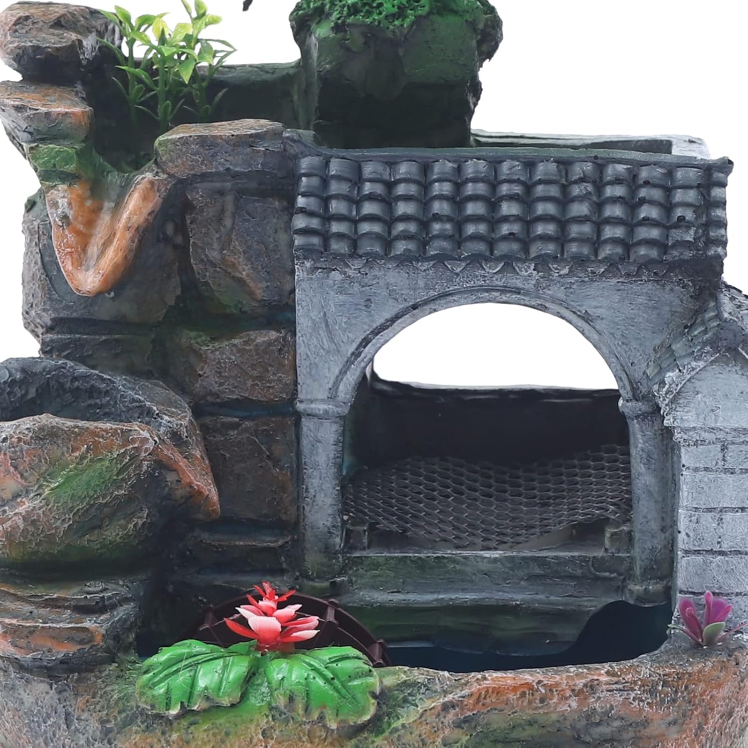 LENGBULIN Indoor Water Fountain with LED Light and Automatic Pump