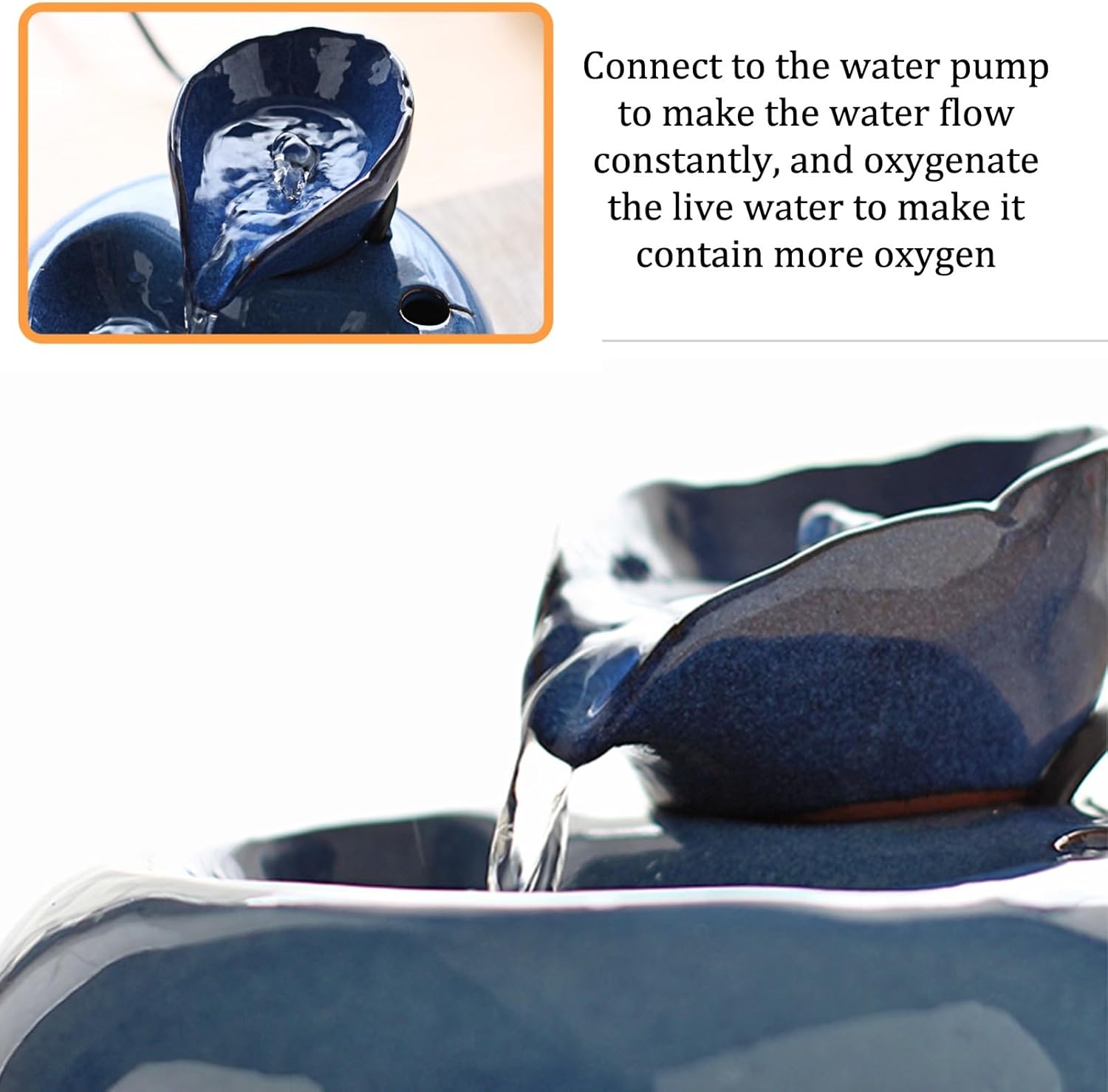 Ceramic Mini Waterfall Fountain for Office and Home