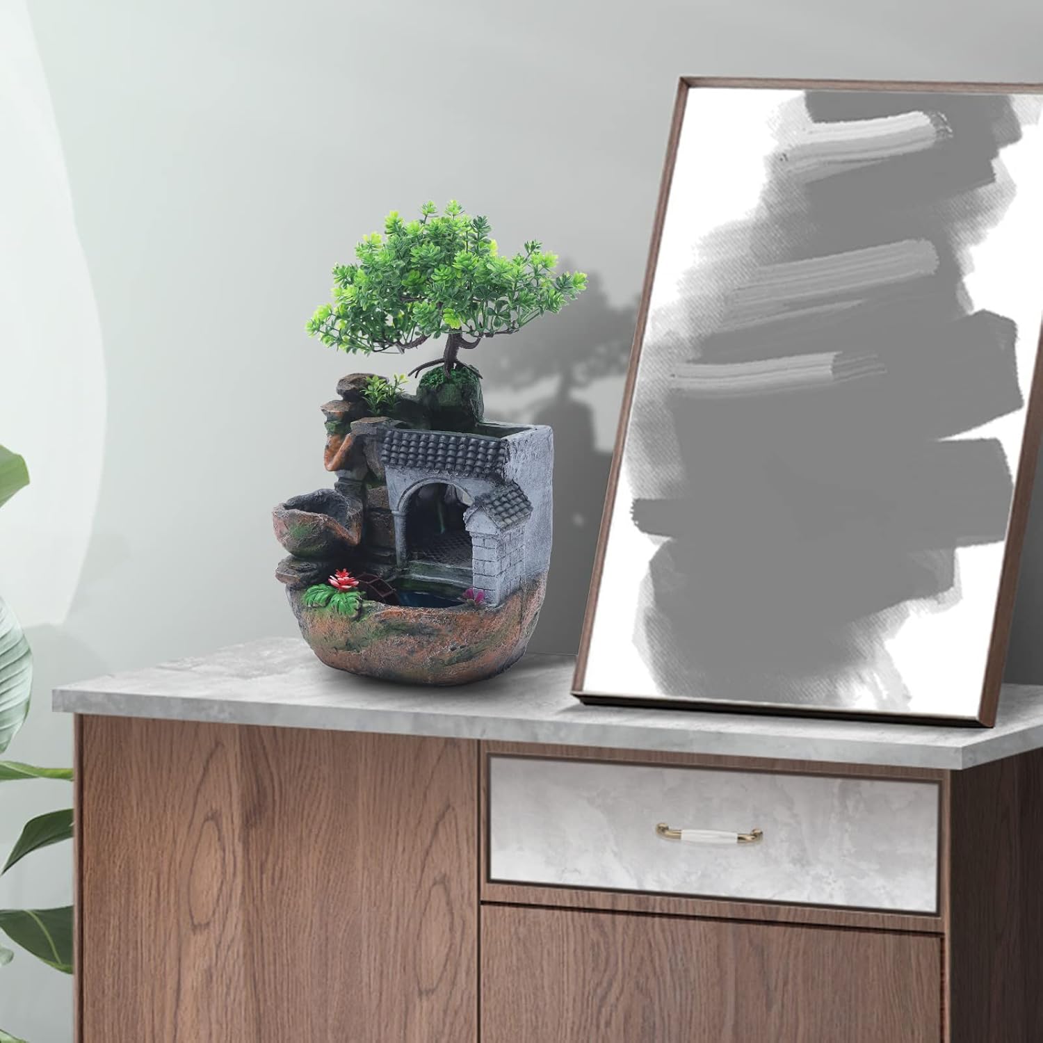 Indoor Decor Tabletop Water Fountain with LED Light
