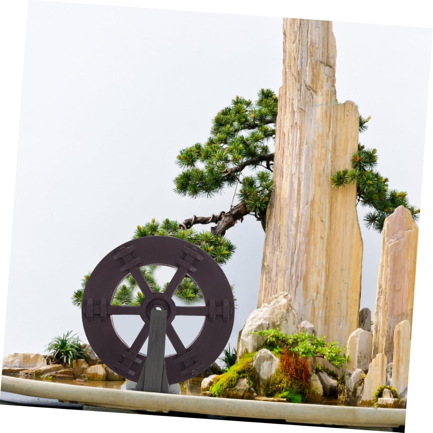 FAVOMOTO 2pcs Micro Water Wheel Fountain Decoration for Aquarium and Zen Garden