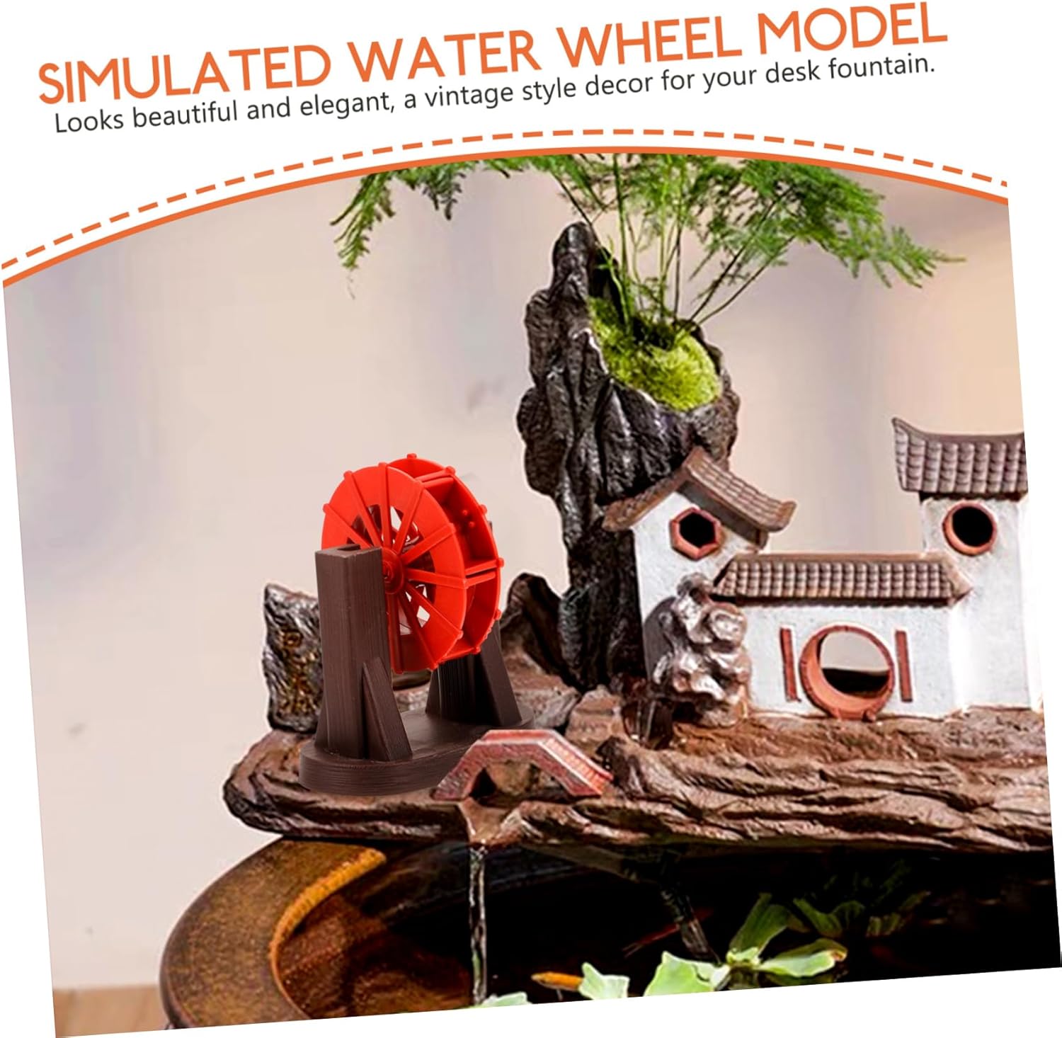 Mini Water Wheel Fountain Accessory for Terracotta and Garden Decor