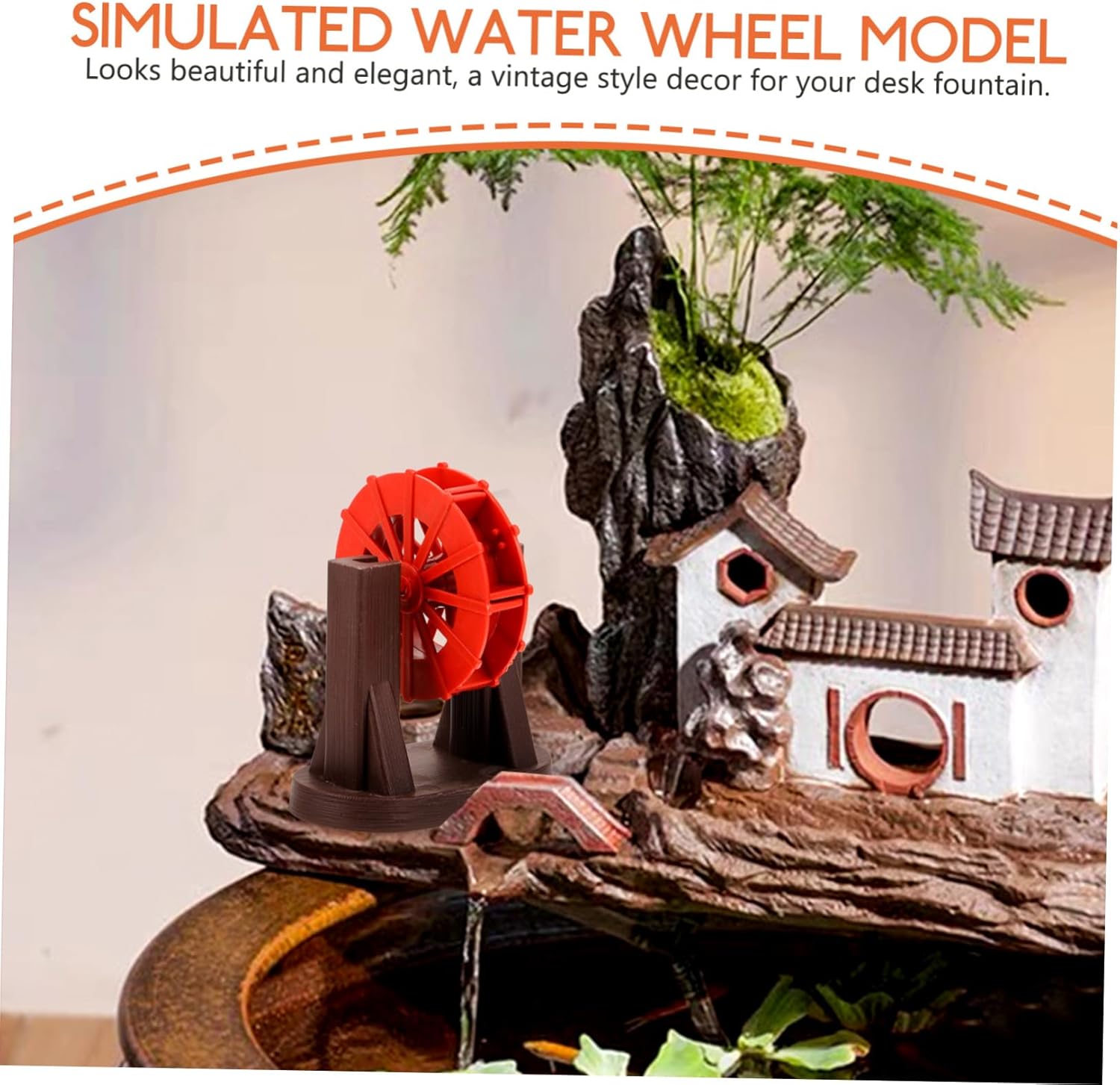 Mini Plastic Water Wheel Fountain Decor for Home Garden