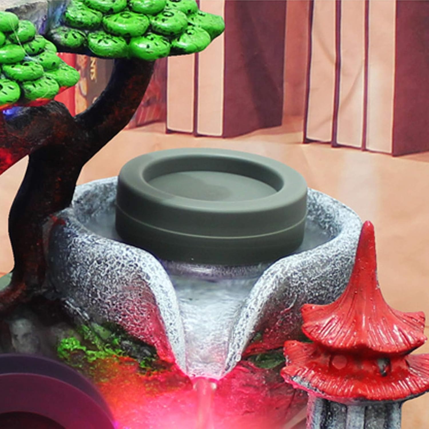 Winneshop Tabletop Fountain with LED Lights and Pump