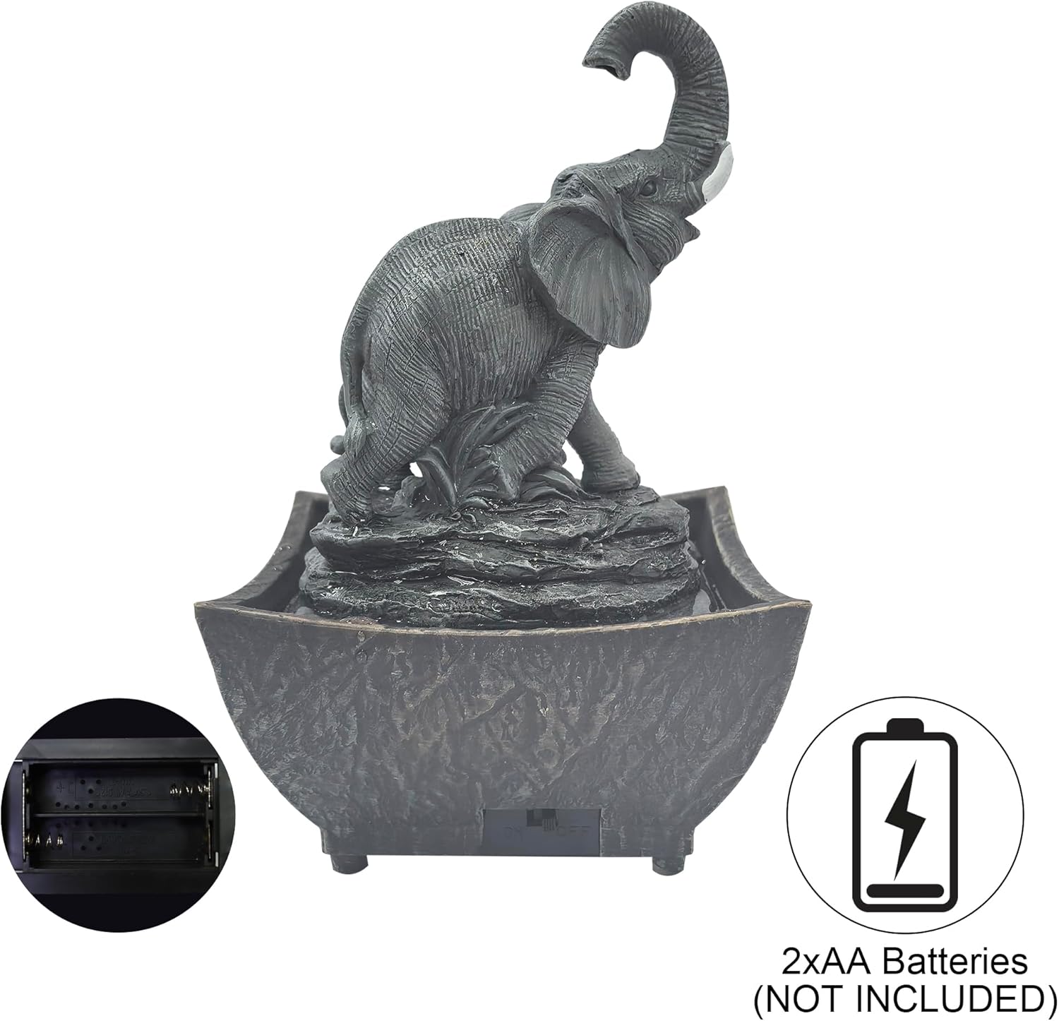 Natures Mark Playing Elephant Water Fountain with Adapter