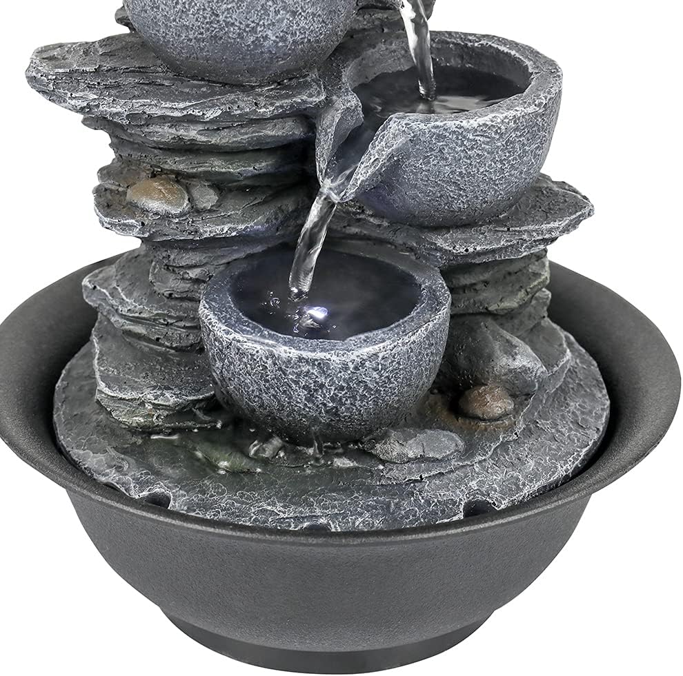 106 Inch Rock Water Fountain with LED Light for Home Office