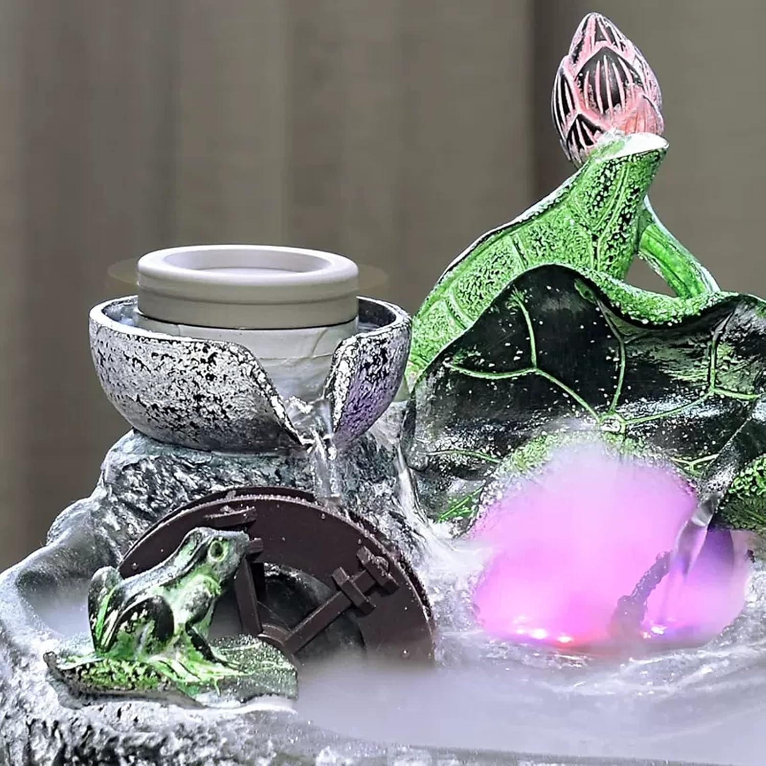 Tabletop Fountain with Rotatable Ball and Pump for Home Office Relaxation