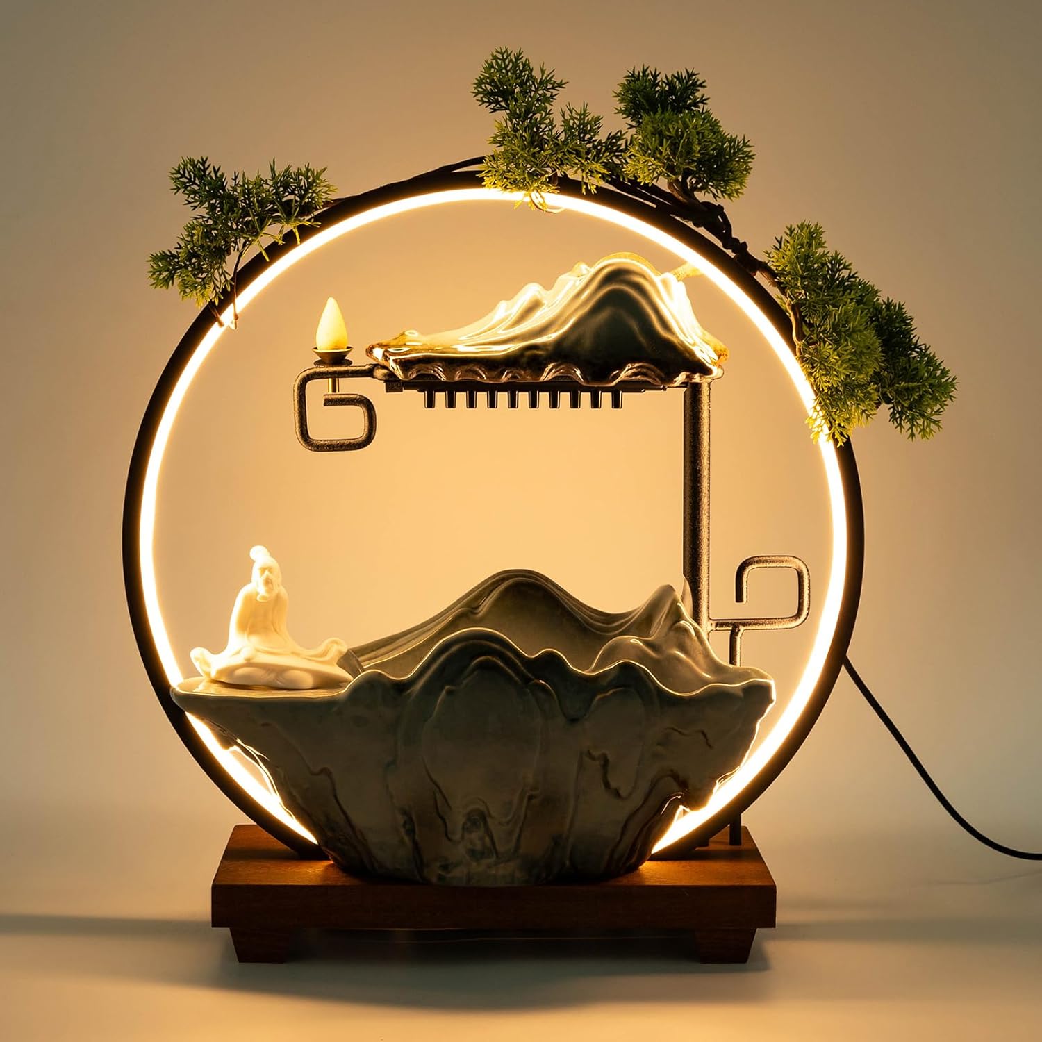 Tabletop Fountain with Light and Atomizer