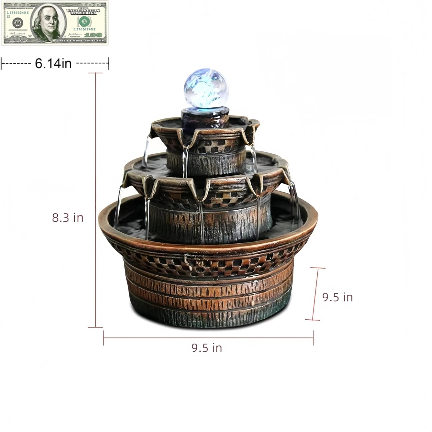 Fengshui Caishen Tabletop Water Fountain Decor 1