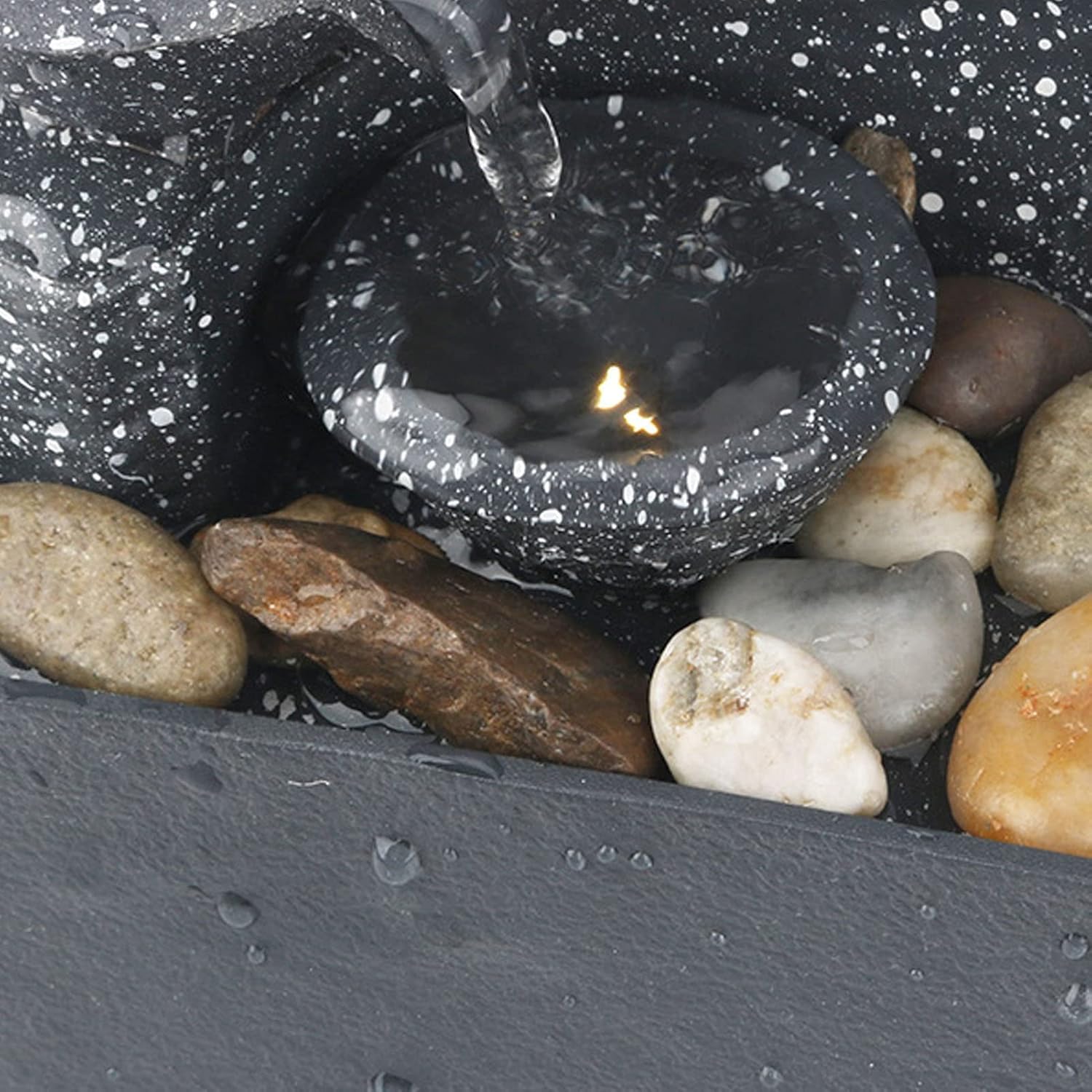 Yitengteng Indoor Fountain Ornament Mini Tabletop Fountain Decoration for Home Office