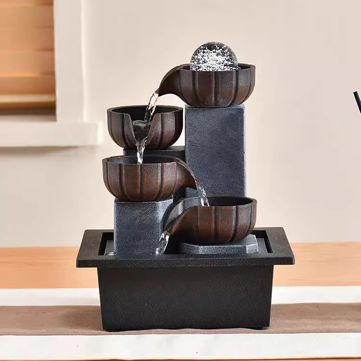 Stylish Tabletop Water Fountain for Home Office Meditation
