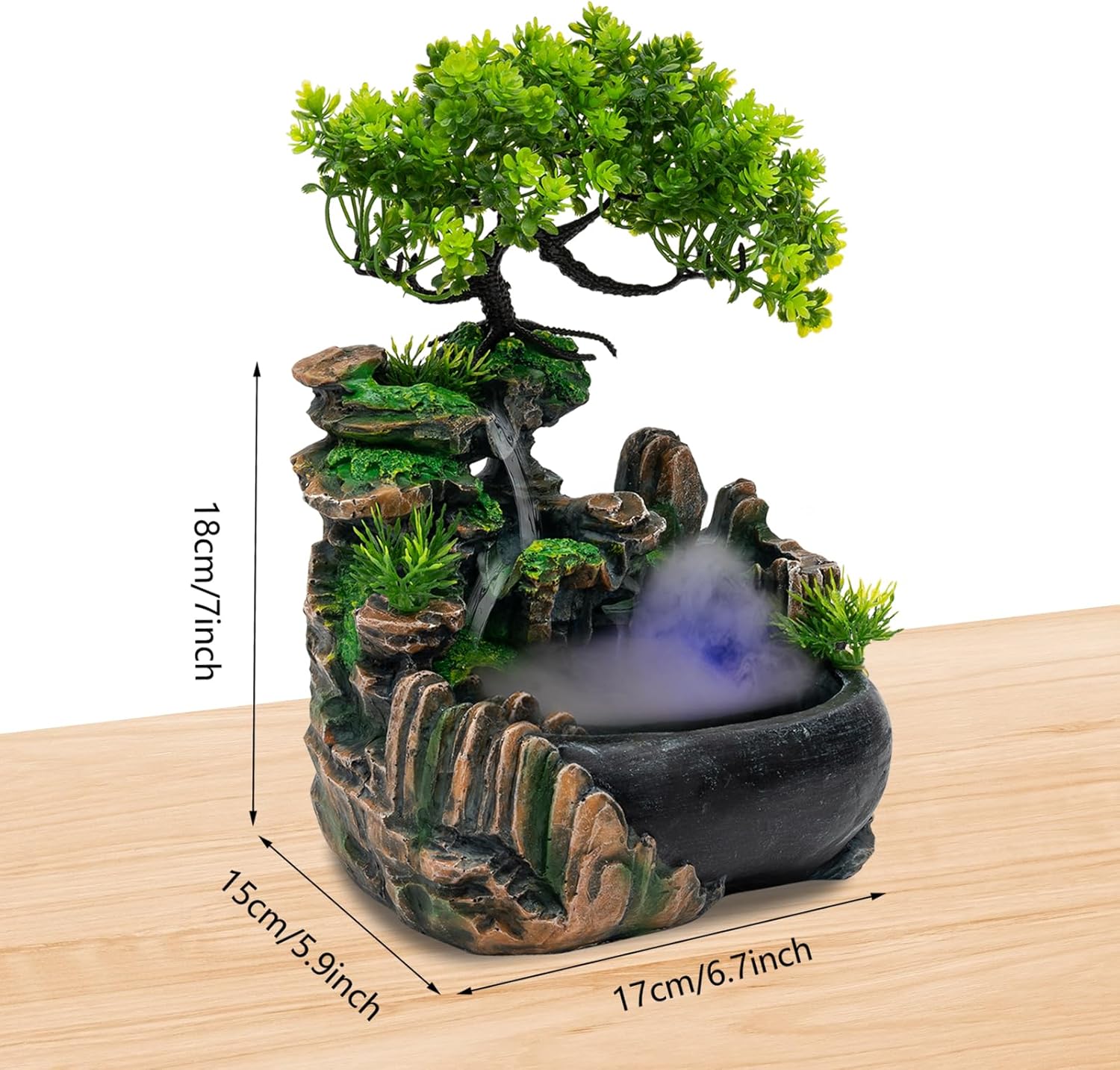 Tabletop Rockery Fountain with Waterfall Effect