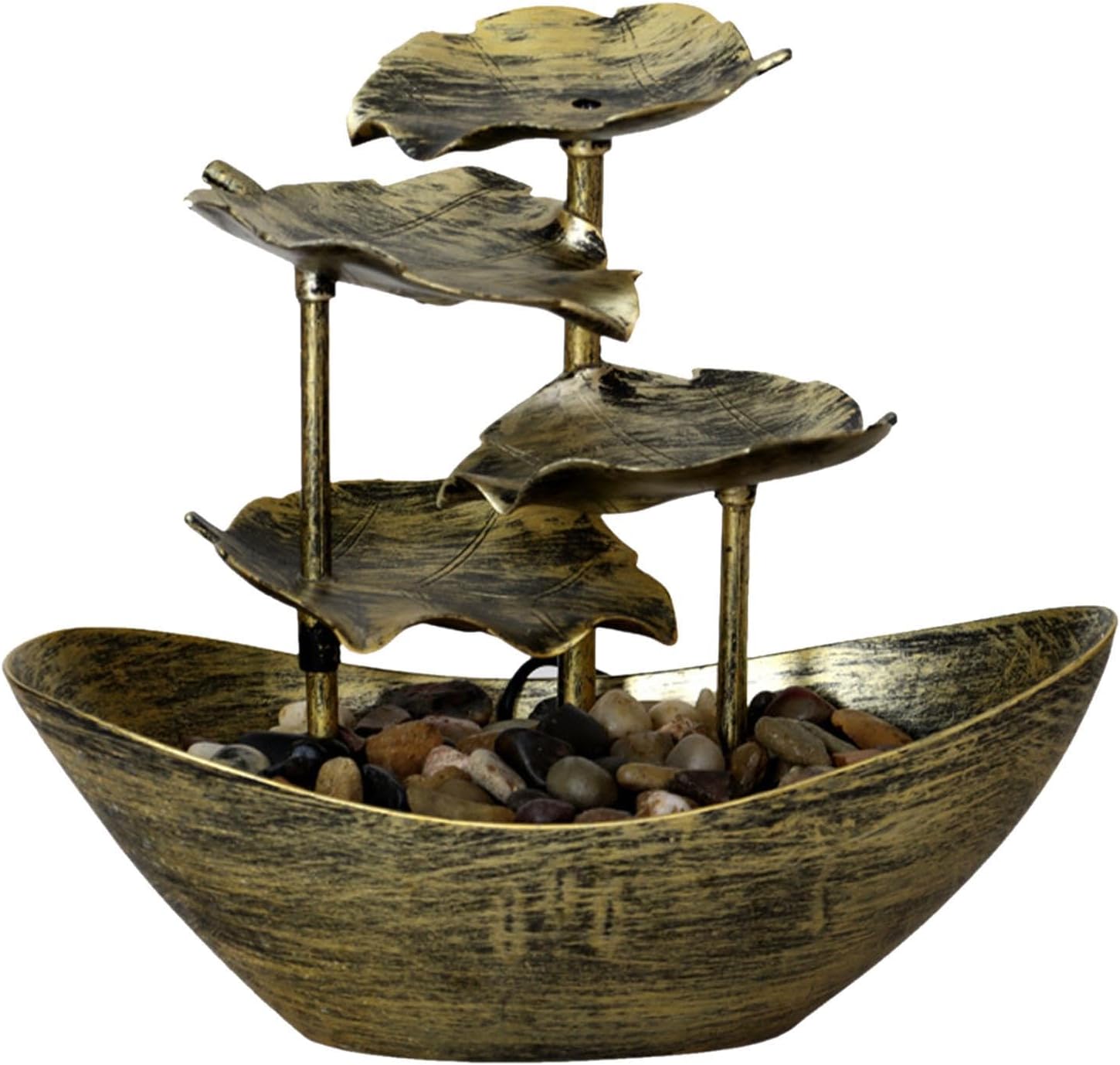 Tabletop Waterfall Fountain - 4 Tier with USB Pump and LED Lights