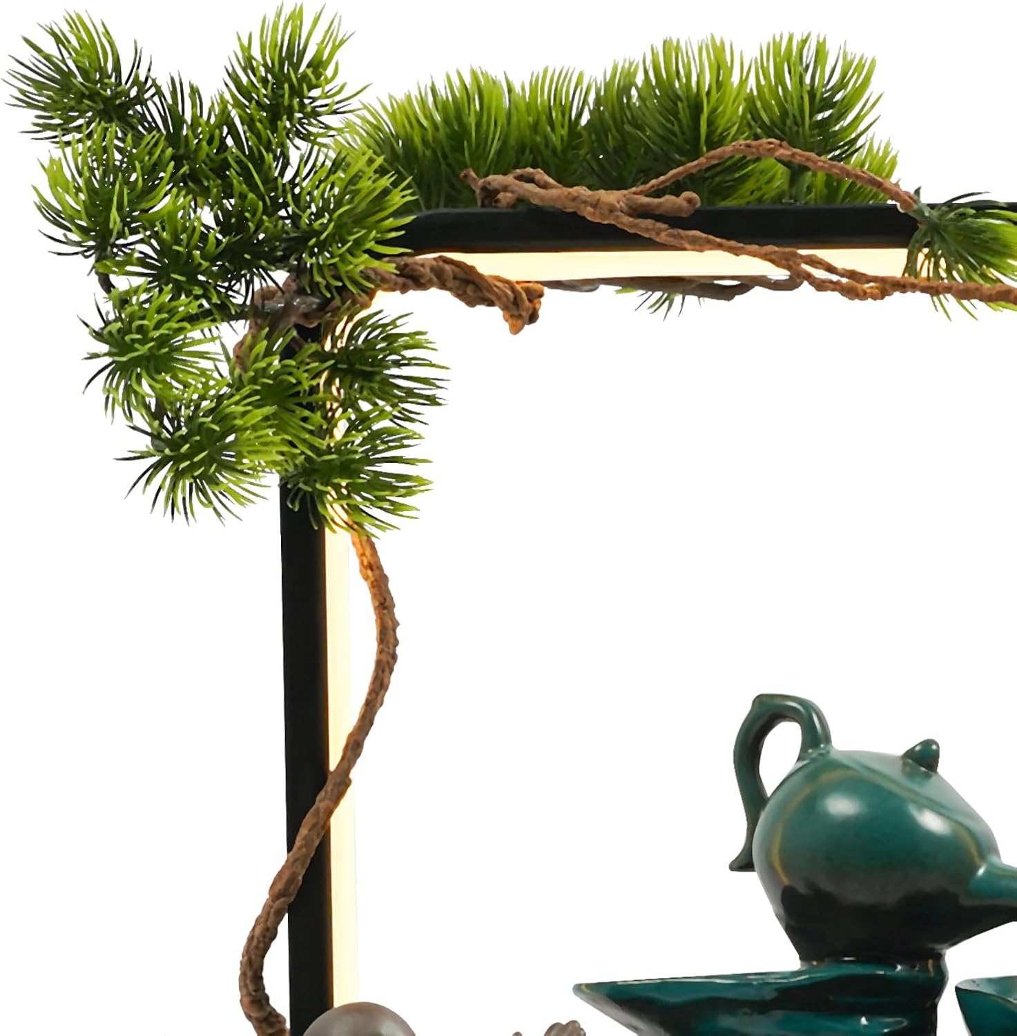 Zen Tabletop Fountain with LED Lights and Fish Tank