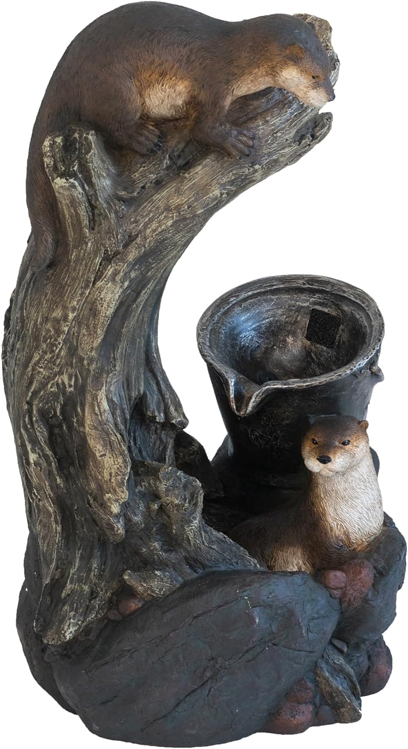 Charming Decorative Water Fountain with Otter Design and Pump