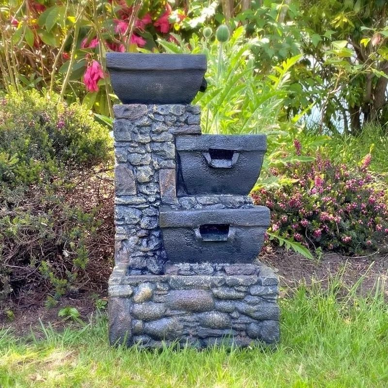 Water Fountain with LED Lights and Auto-Pump for Home and Outdoor Use