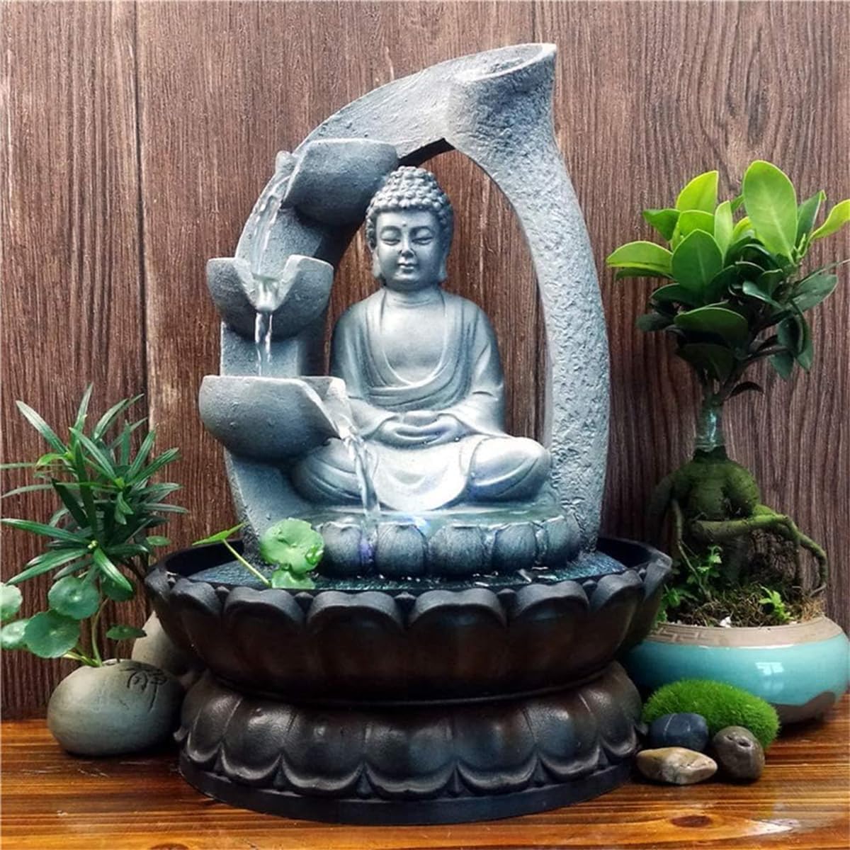 Buddha Tabletop Waterfall Fountain for Meditation and Relaxation