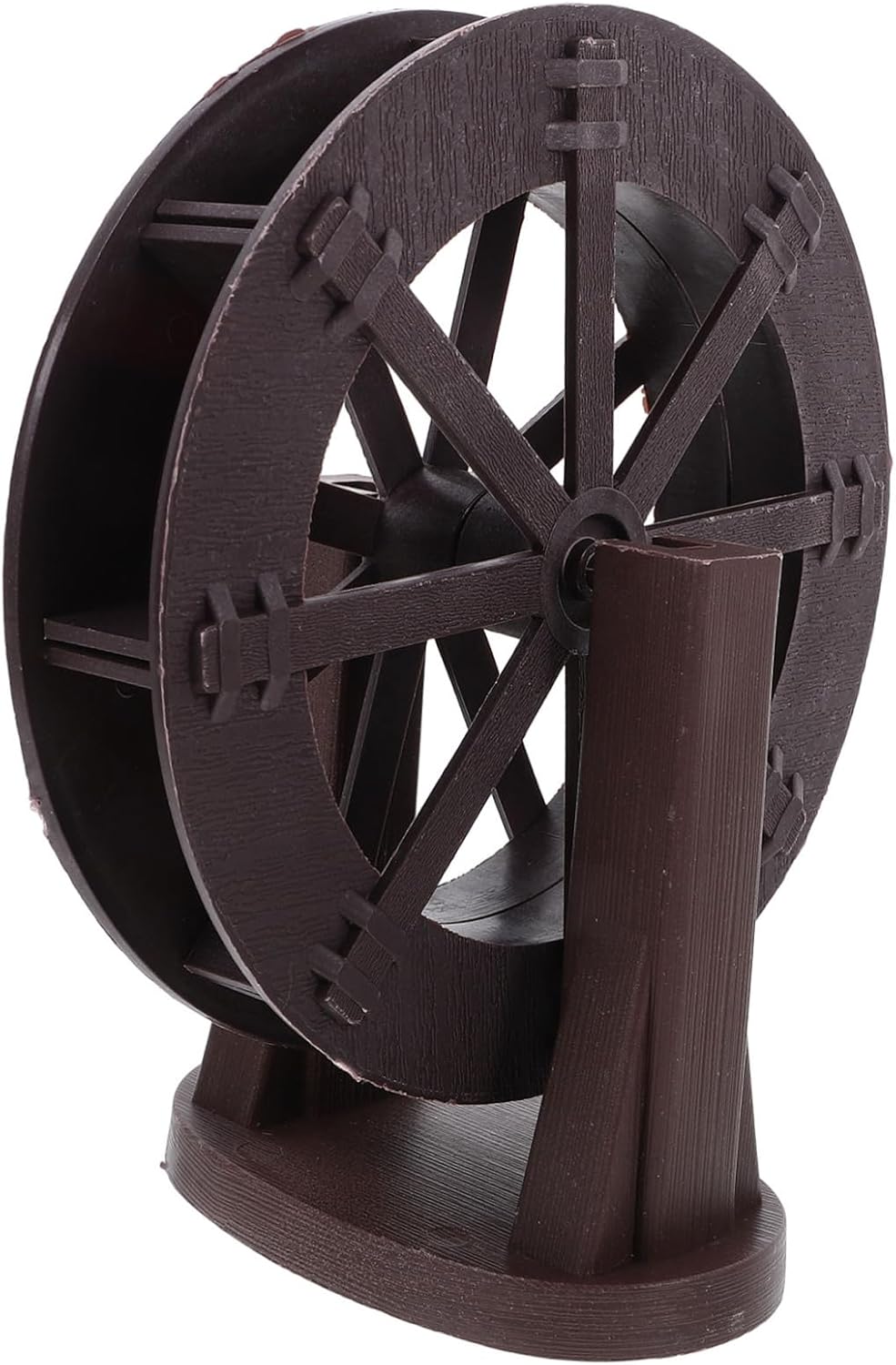 VOSAREA Micro Water Fountain Wheel with Bracket Brown Rustic Design Indoor Decor Accessory