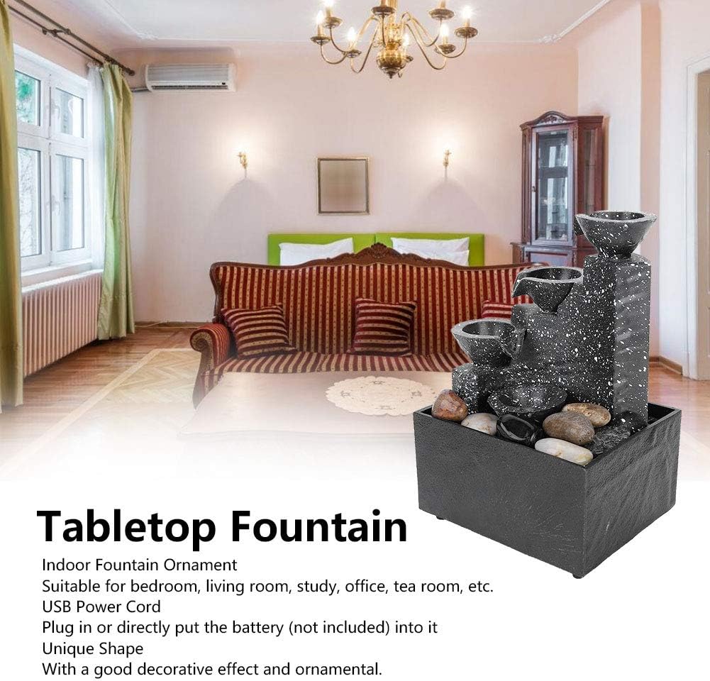 Cocoarm Tabletop Fountain with Stone and LED Light