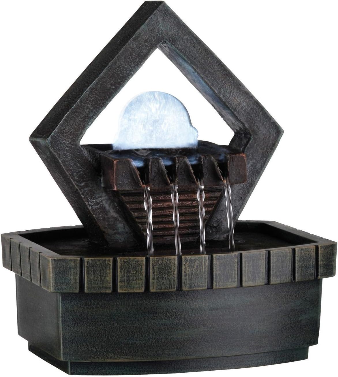 OK Lighting FT-1154 9-Inch H Fountain with 1 Light Black