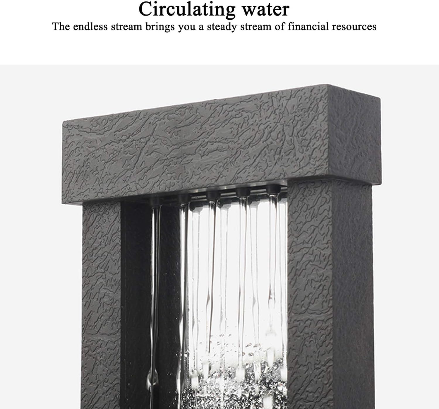 Yitengteng USB Tabletop Water Fountain with LED Light and Stones