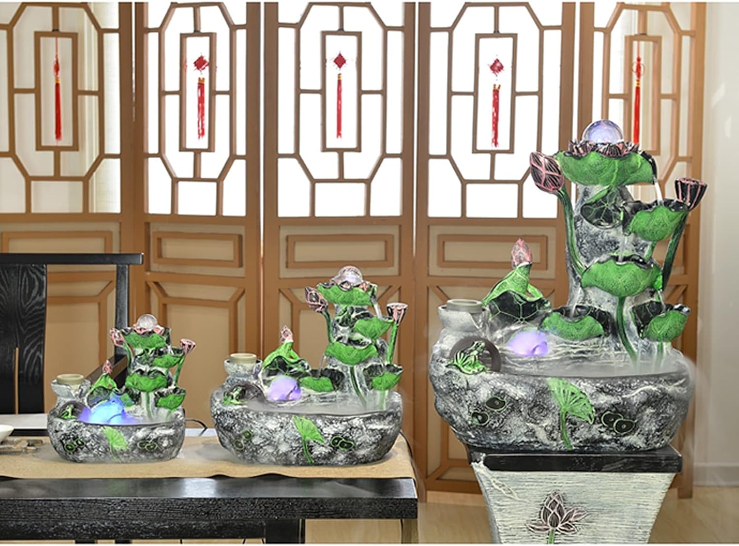 Tabletop Fountain with Rotatable Ball and Pump for Home Office Relaxation