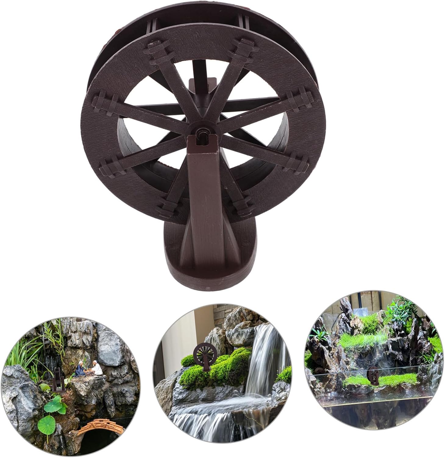 ABOOFAN Water Wheel Fountain Accessory for Zen Garden Home Office