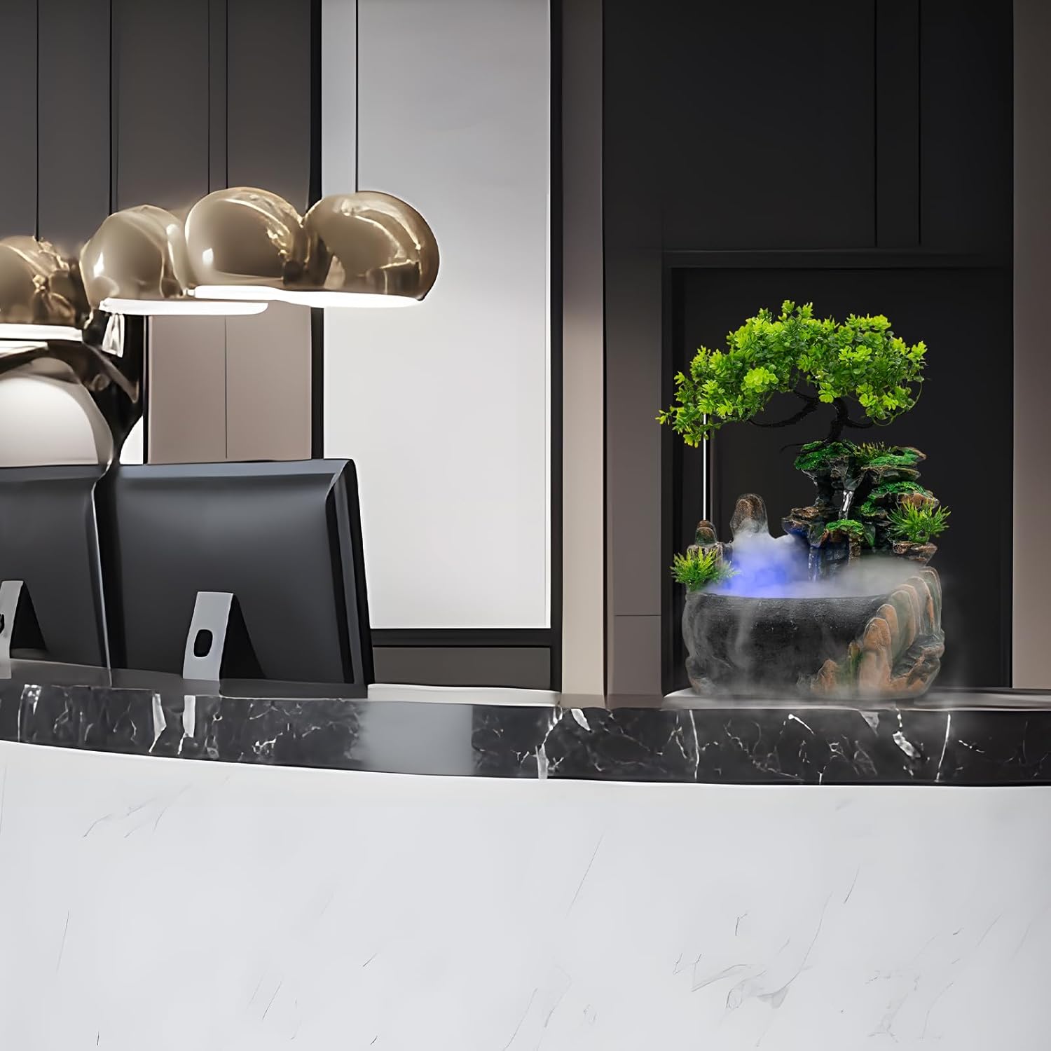 CaLaOCO Indoor Fountain Rockery with Atomizer and LED Light