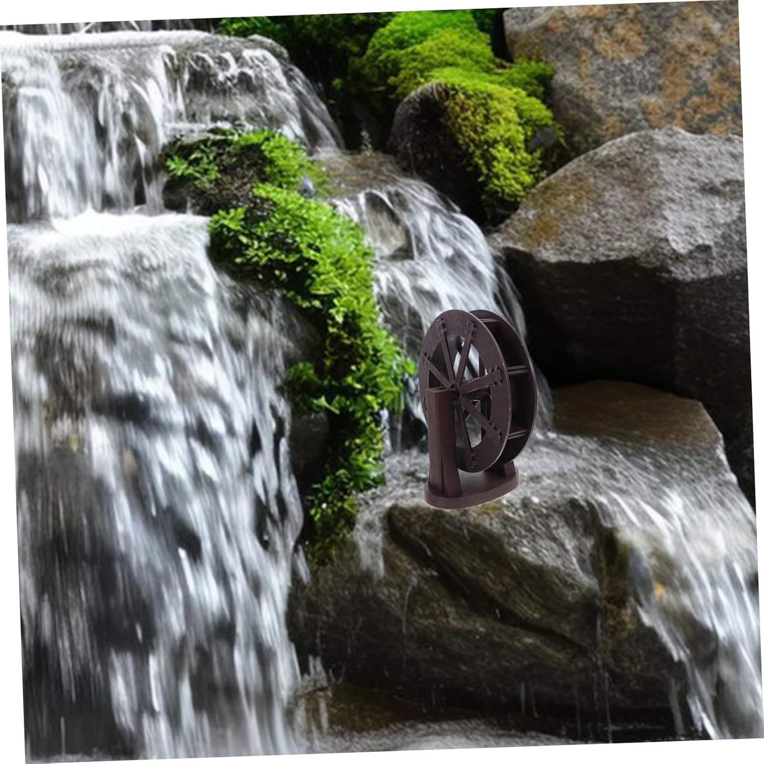Cabilock Micro Landscape Water Wheel Fountain Replacement Part with Bracket for Fish Tank and Indoor Garden