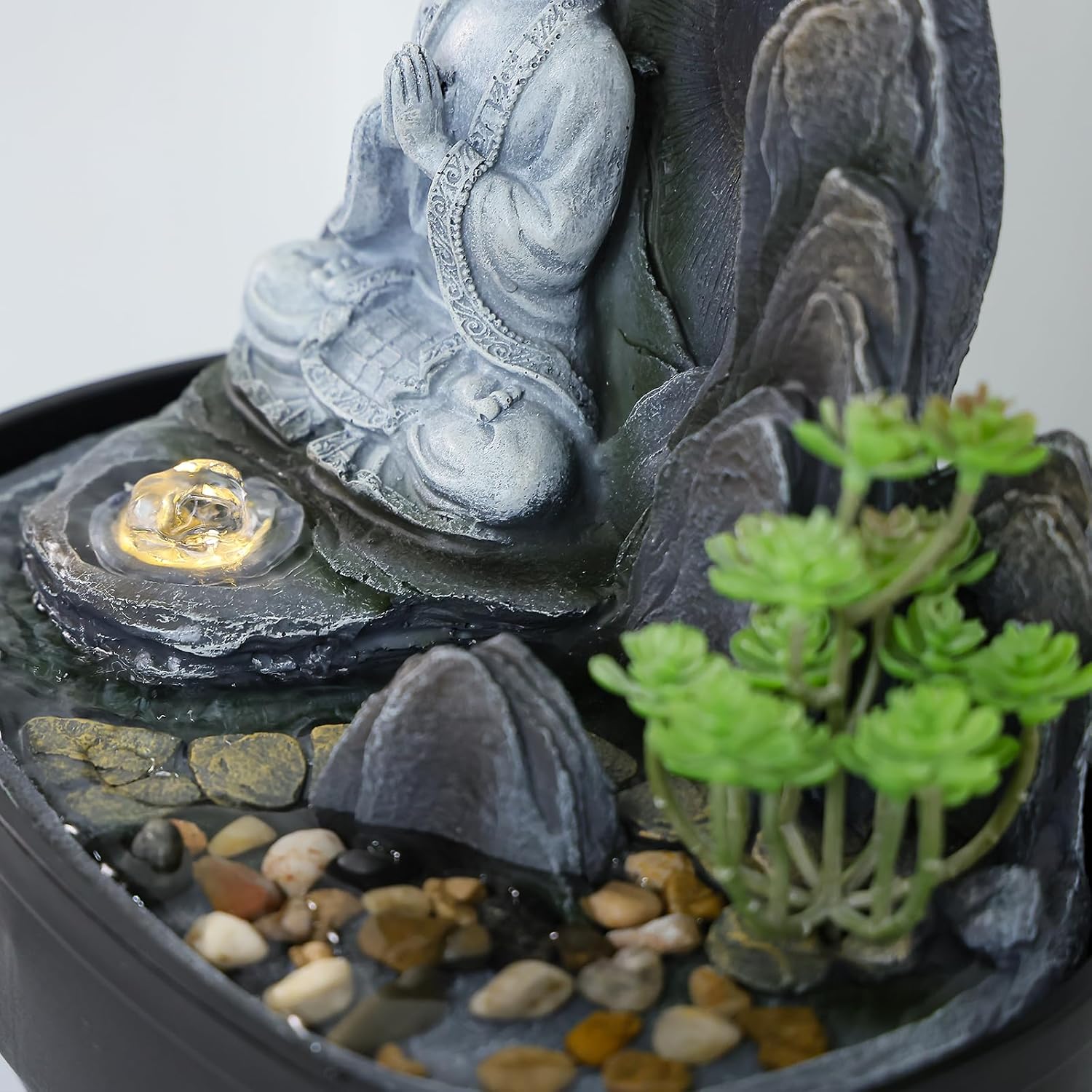 Zen Buddha Desktop Water Feature Fountain for Home Office