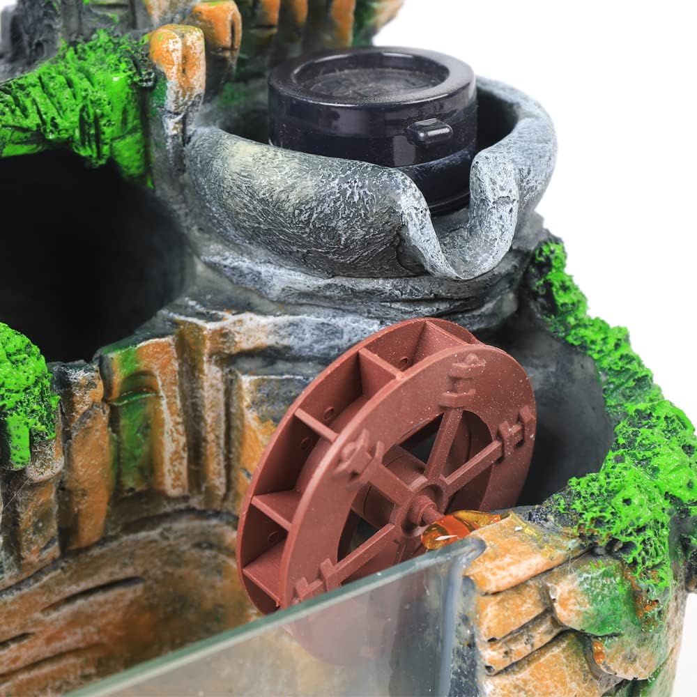 Yiponyt Tabletop Fountain with Rockery and LED Light