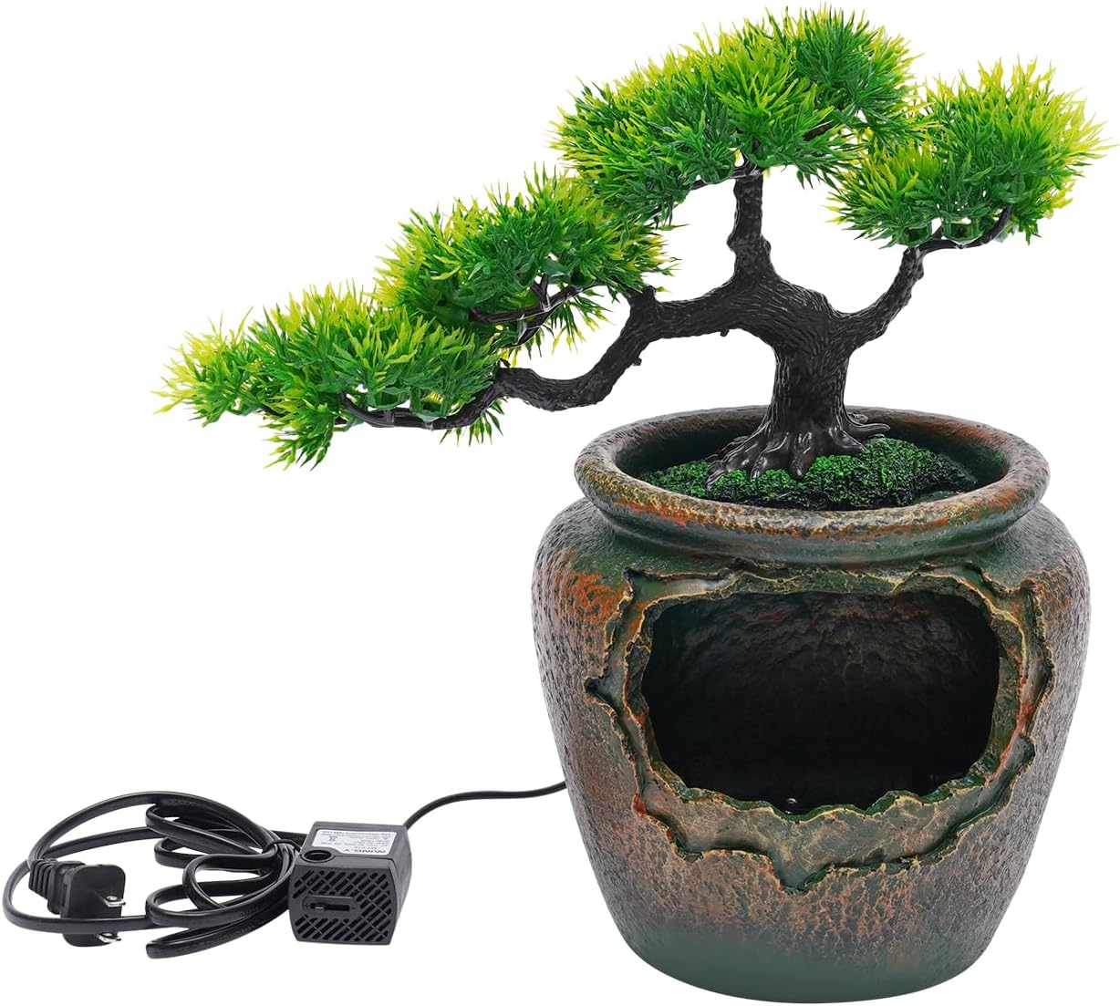 WUSILILU Tabletop Water Fountain with LED Light