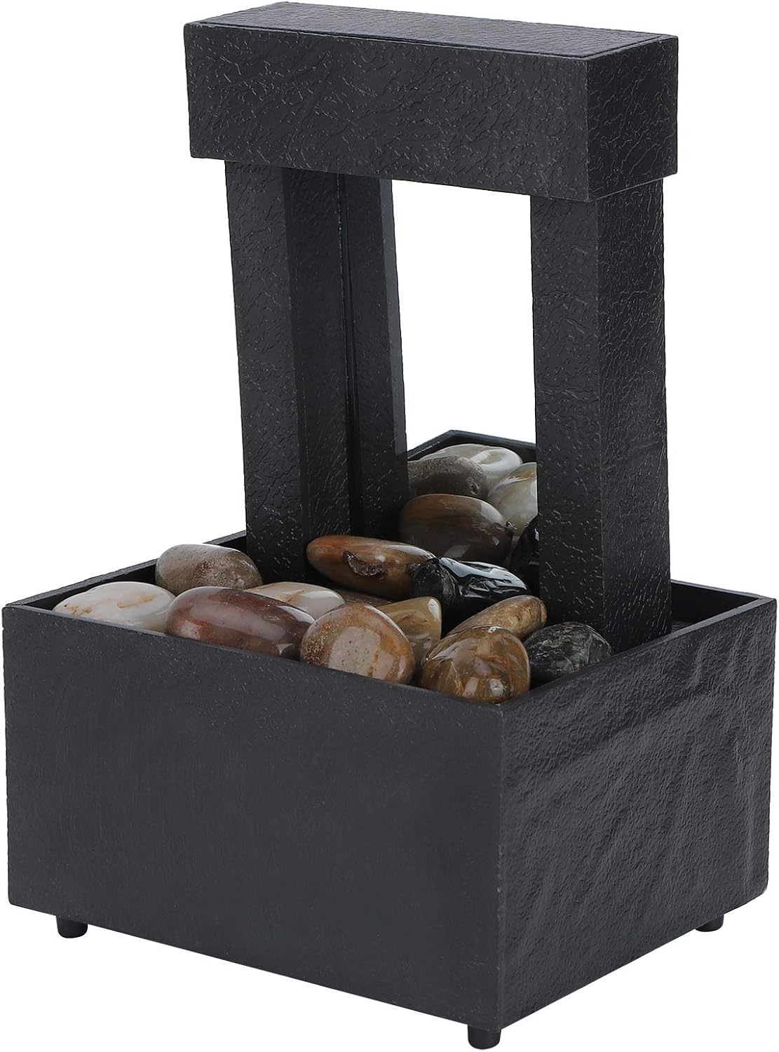 Yitengteng USB Tabletop Water Fountain with LED Light and Stones