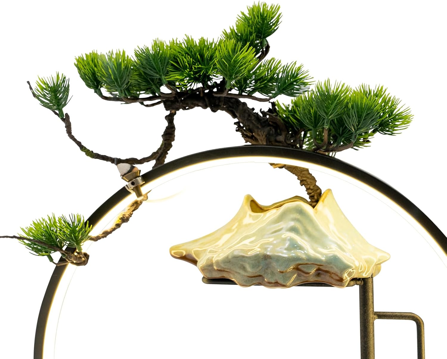 Elegant Tabletop Water Fountain with LED Light and Mist Function
