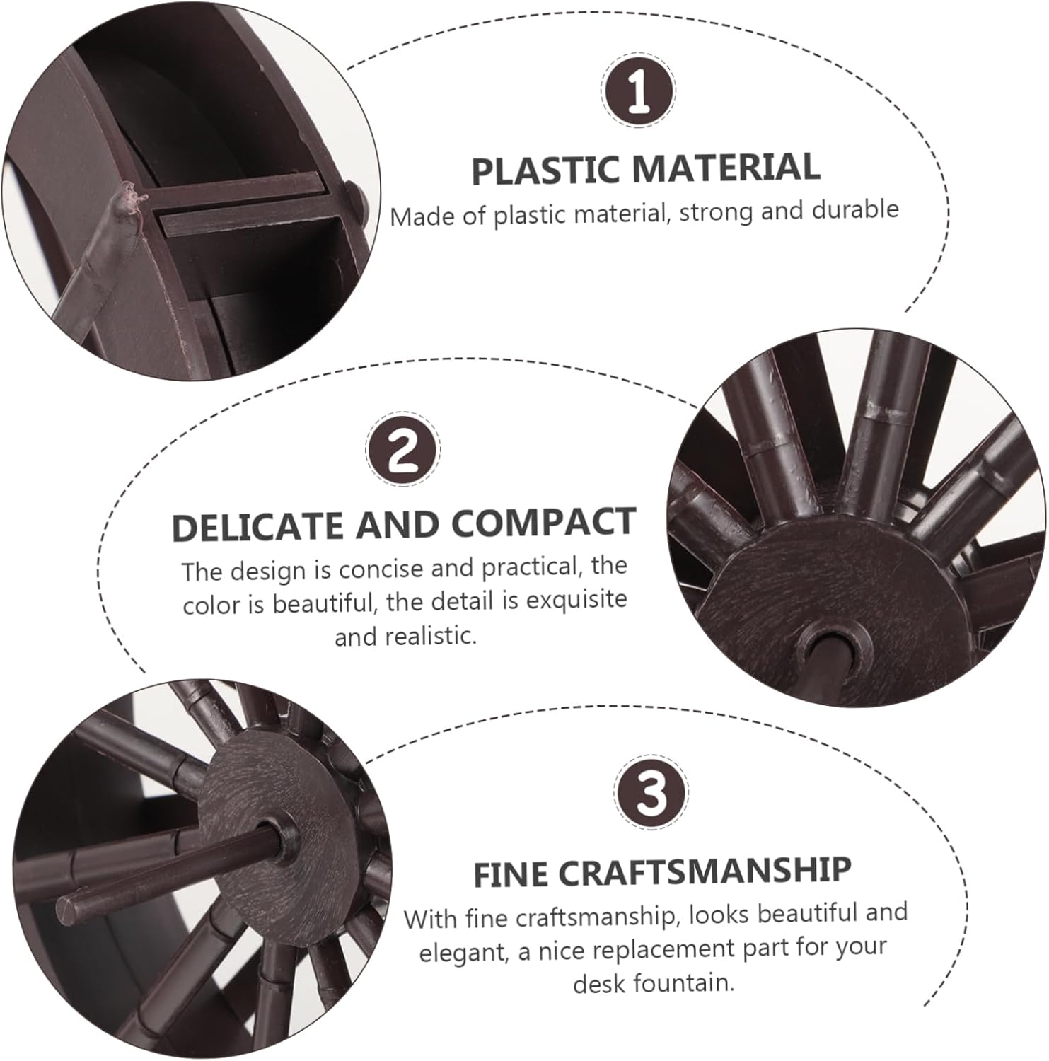 2pcs Fountain Feng Shui Wheel Sculpture Decor Tabletop Mini Waterfall Accessories