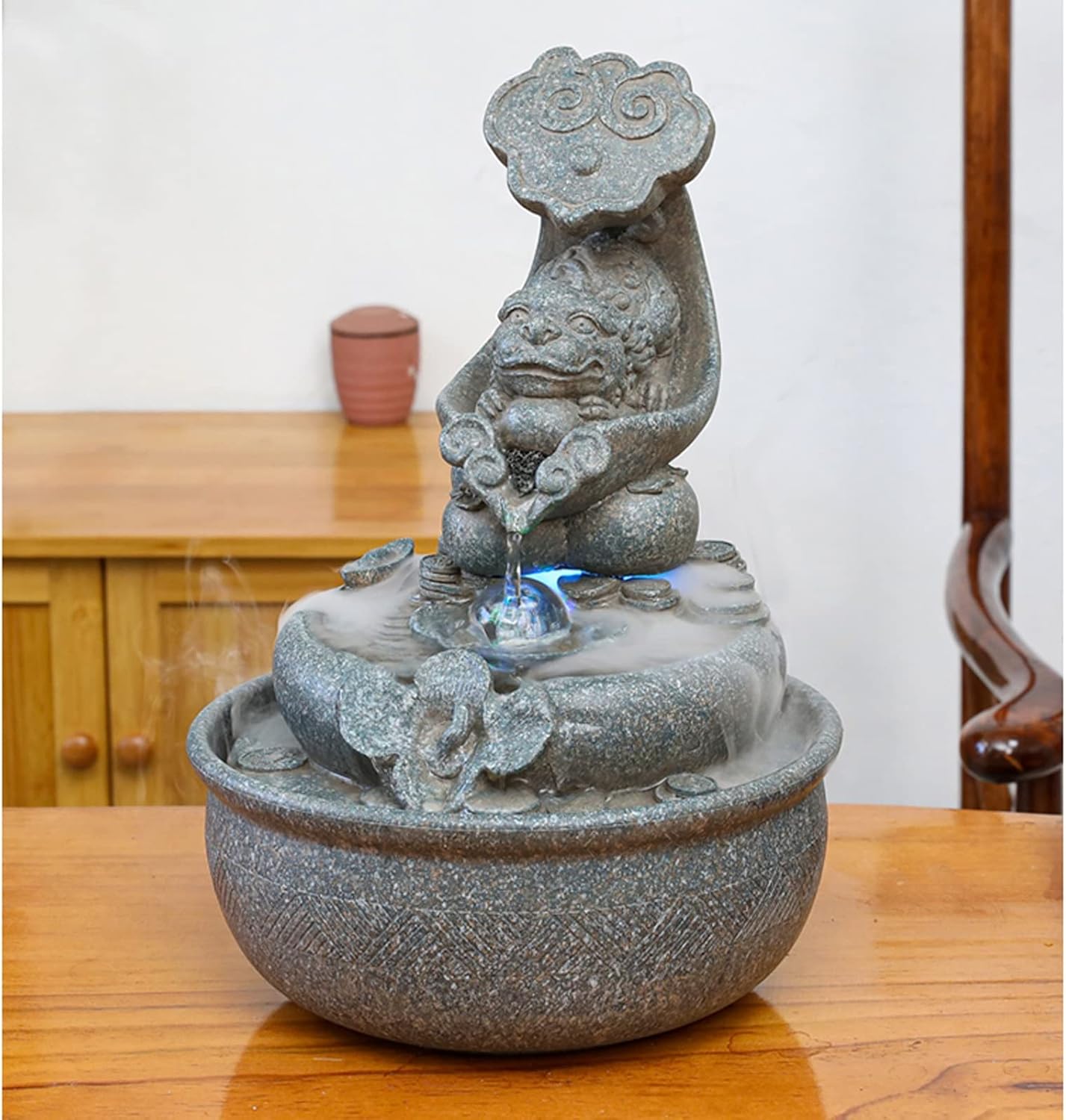 Elegant Desktop Water Fountain with LED Light